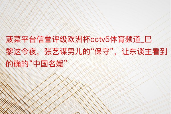 菠菜平台信誉评级欧洲杯cctv5体育频道_巴黎这今夜，张艺谋男儿的“保守”，让东谈主看到的确的“中国名媛”