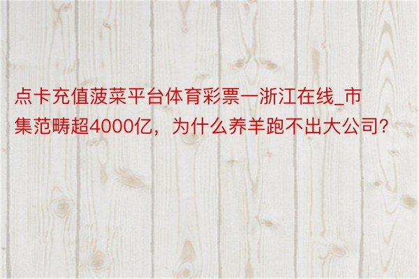 点卡充值菠菜平台体育彩票一浙江在线_市集范畴超4000亿，为