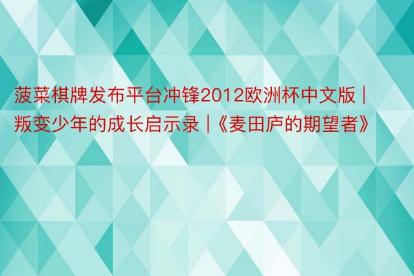 菠菜棋牌发布平台冲锋2012欧洲杯中文版 | 叛变少年的成长